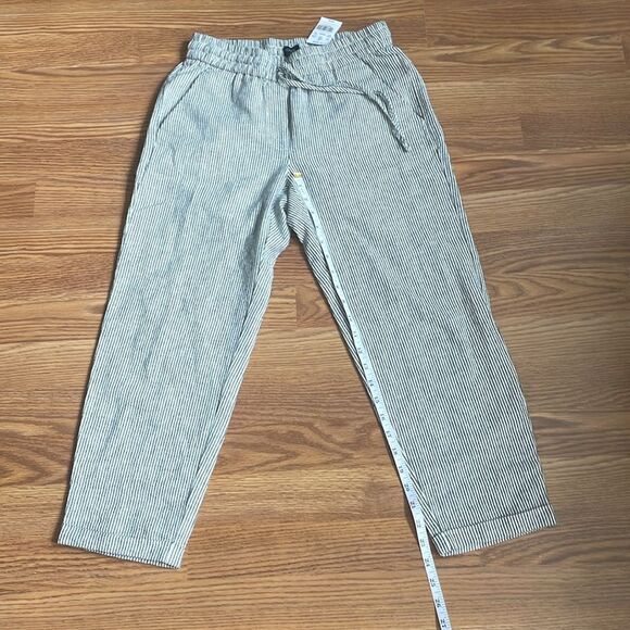J Crew Striped linen-cotton blend drawstring pant Size P2 - Picture 14 of 15